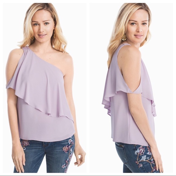 White House Black Market Tops - WHBM | One Shoulder Blouse